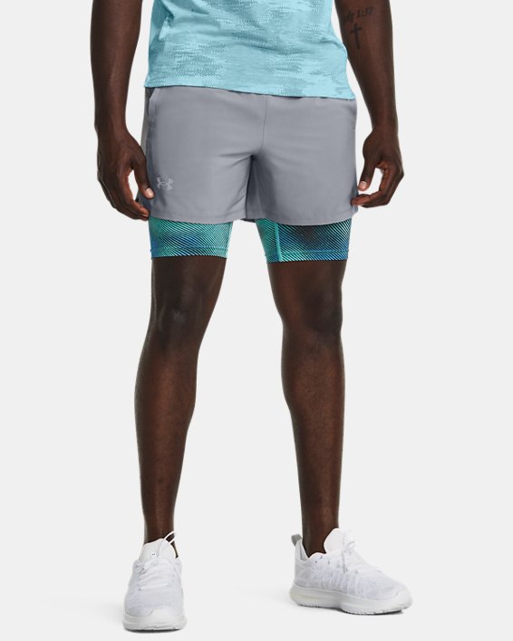 Men's UA Launch 5'' 2-in-1 Shorts, Gray, pdpMainDesktop image number 0